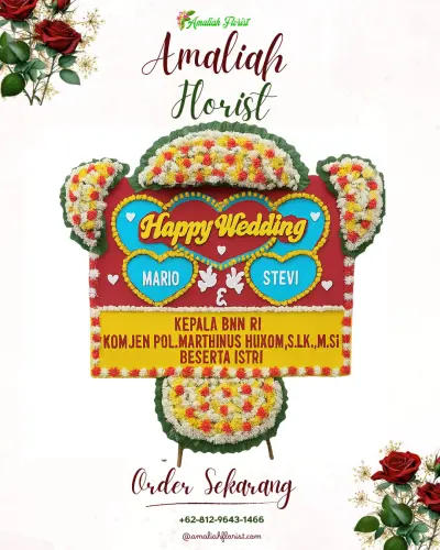 Karangan Papan Bunga Pernikahan di Gading Raya Golf Club